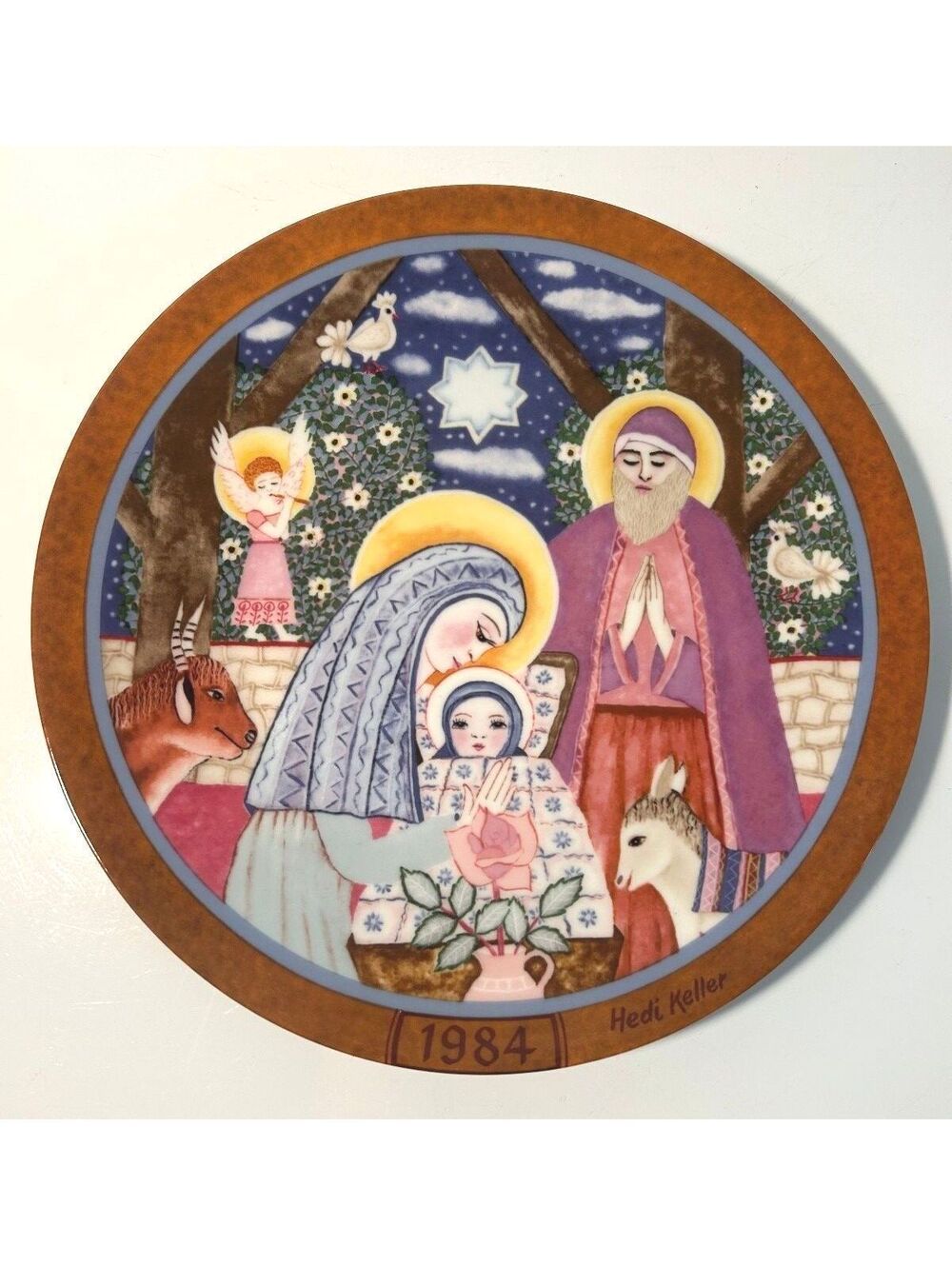 Christmas Nativity Collector Plate 9.5" Bavaria Germany 1984